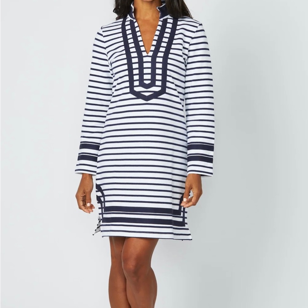 SAIL TO SABLE - NAVY & WHITE STRIPE LONG SLEEVE CLASSIC TUNIC